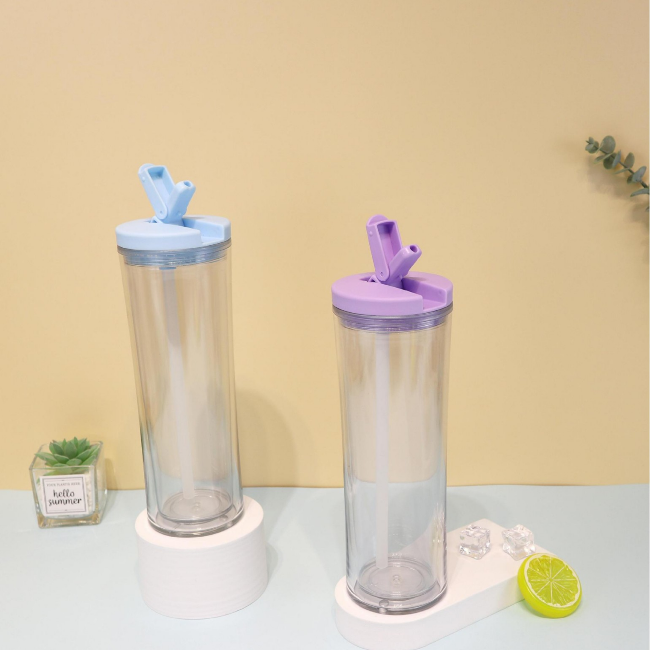 20oz Flip Top Snow Globe Tumbler